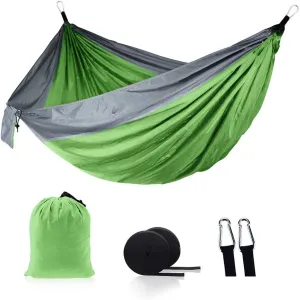 Camping Hammock - Travel Hammock with 2 Tree Straps, Double Hammock, Durable Nylon Parachute Portable Hammock for Outdoor Hiking Backpacking Yard