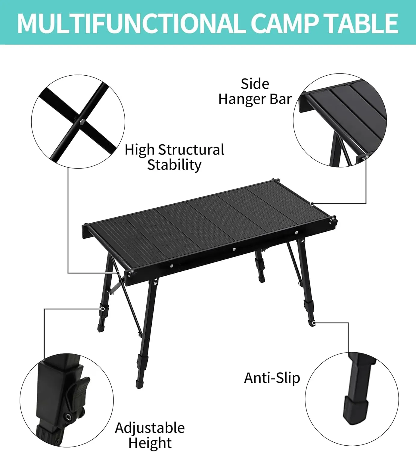 Camping IGT Folding Table, Portable for Outdoor Picnic, Ultralight with Carry Bag, Switchable Tabletop for Multi-Functional Use IGT Beach (Red,Basic)