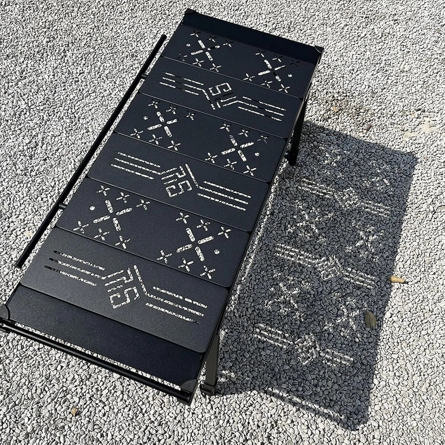 Camping IGT Table Board, 0.5 Unit Lightweight Aluminum Alloy, Detachable Design with Storage Bag, Sand Blasted Black, Multifunctional for Outdoor Use (X Board)