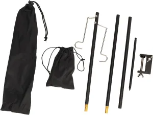 Camping Lantern Stand | Lightweight Aluminum Alloy Folding Pole | Portable Lamp Holder for Outdoor Camping/Hiking/Backpacking | with Ground Nails & Adjustable Bracket AT0391