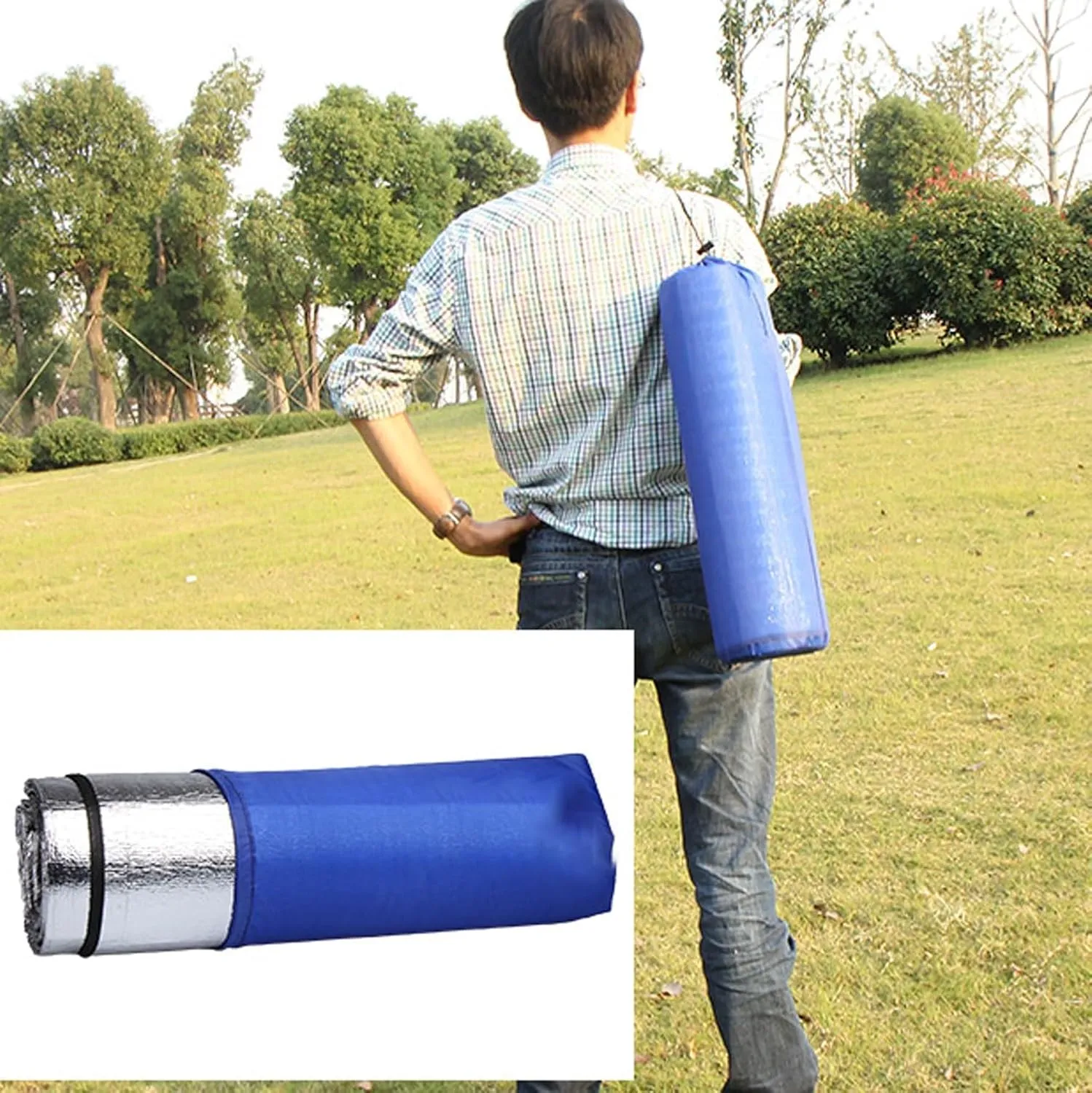 Camping Mat Aluminum Foam Foil Sleeping Mattress Mat Pad Portable Waterproof for Outdoor Camping Hiking Travel Picnic