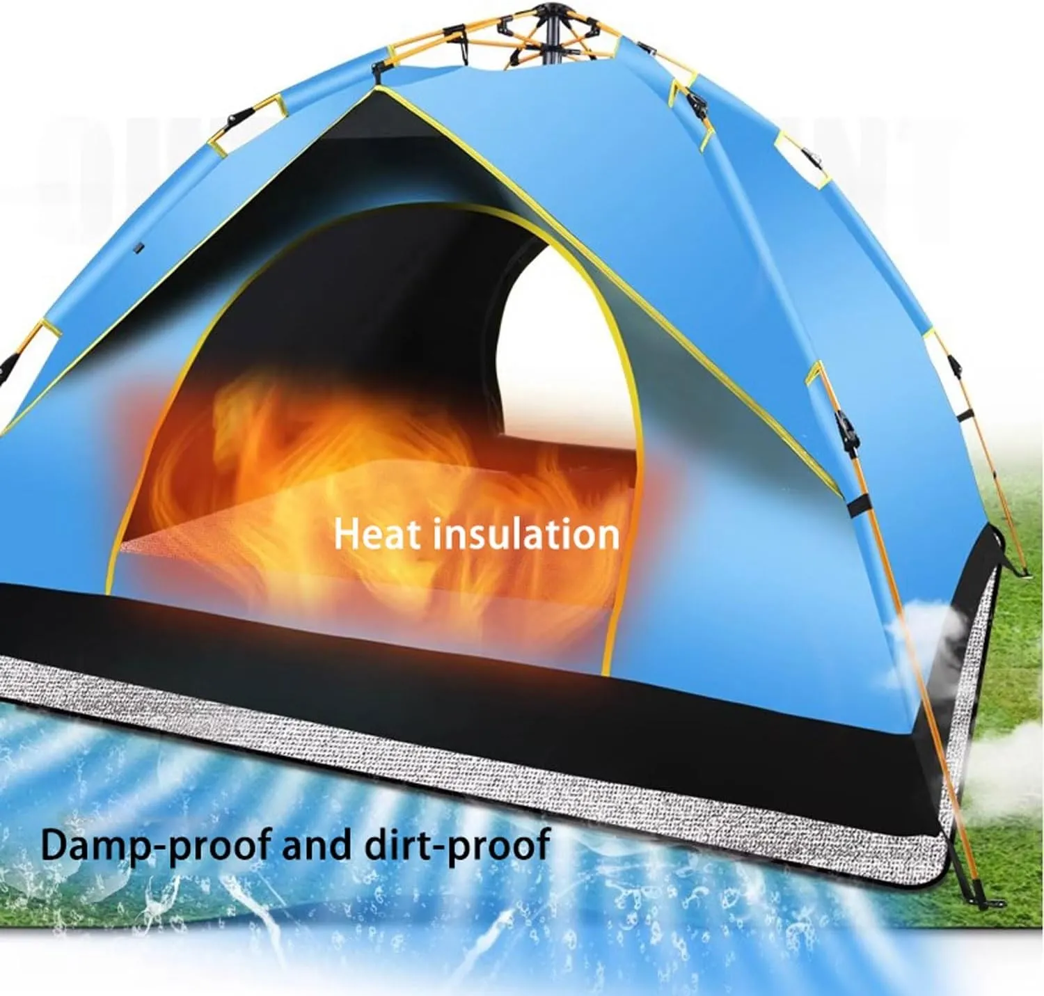 Camping Mat Foam Foil Blanket for Camping Foam Pad Insulating Foil Mat Sleeping Tent Pad Thermal Mattress Mat Pad Waterproof Double-Sided Moisture-Proof Foldable Tent Reflecting Heat, 9mm Thick