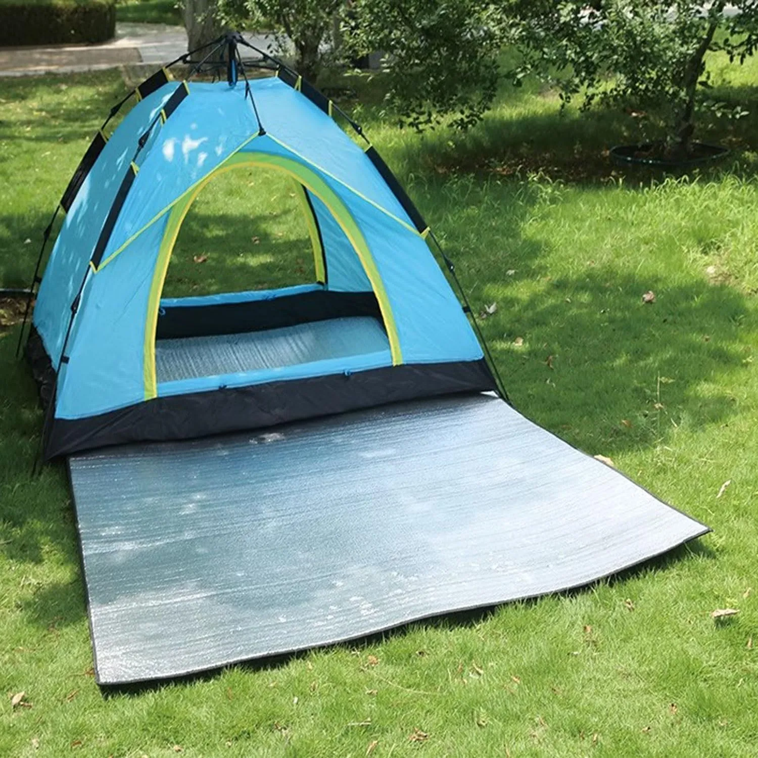 Camping Mat Foam Foil Blanket for Camping Foam Pad Insulating Foil Mat Sleeping Tent Pad Thermal Mattress Mat Pad Waterproof Double-Sided Moisture-Proof Foldable Tent Reflecting Heat, 9mm Thick