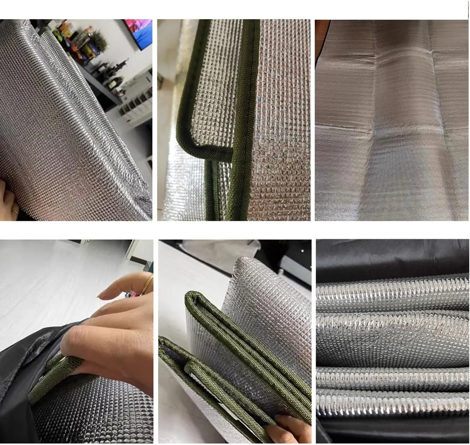 Camping Mat Foam Foil Blanket for Camping Foam Pad Insulating Foil Mat Sleeping Tent Pad Thermal Mattress Mat Pad Waterproof Double-Sided Moisture-Proof Foldable Tent Reflecting Heat, 9mm Thick