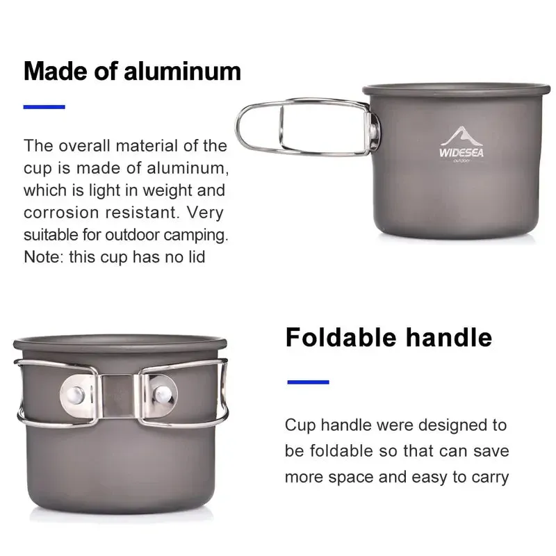 Camping Mug - Outdoor Coffee & Tea Aluminum Cup for Tourism, Picnic, Trekking, and Hiking
