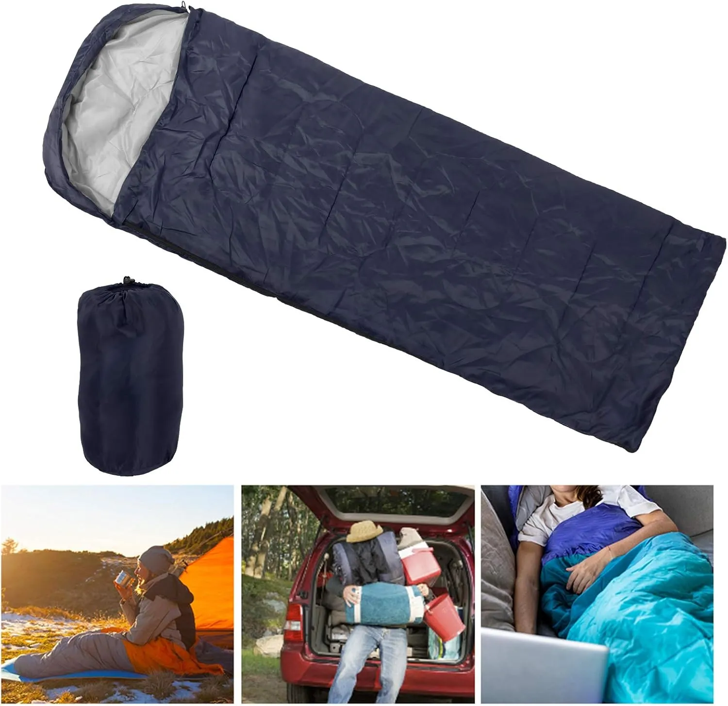 Camping Sleeping Bag, Three Seasons Constant Temperature Sleeping Bag, Portable Adult Outdoor Envelope Sleeping Bag with Storage Bag
