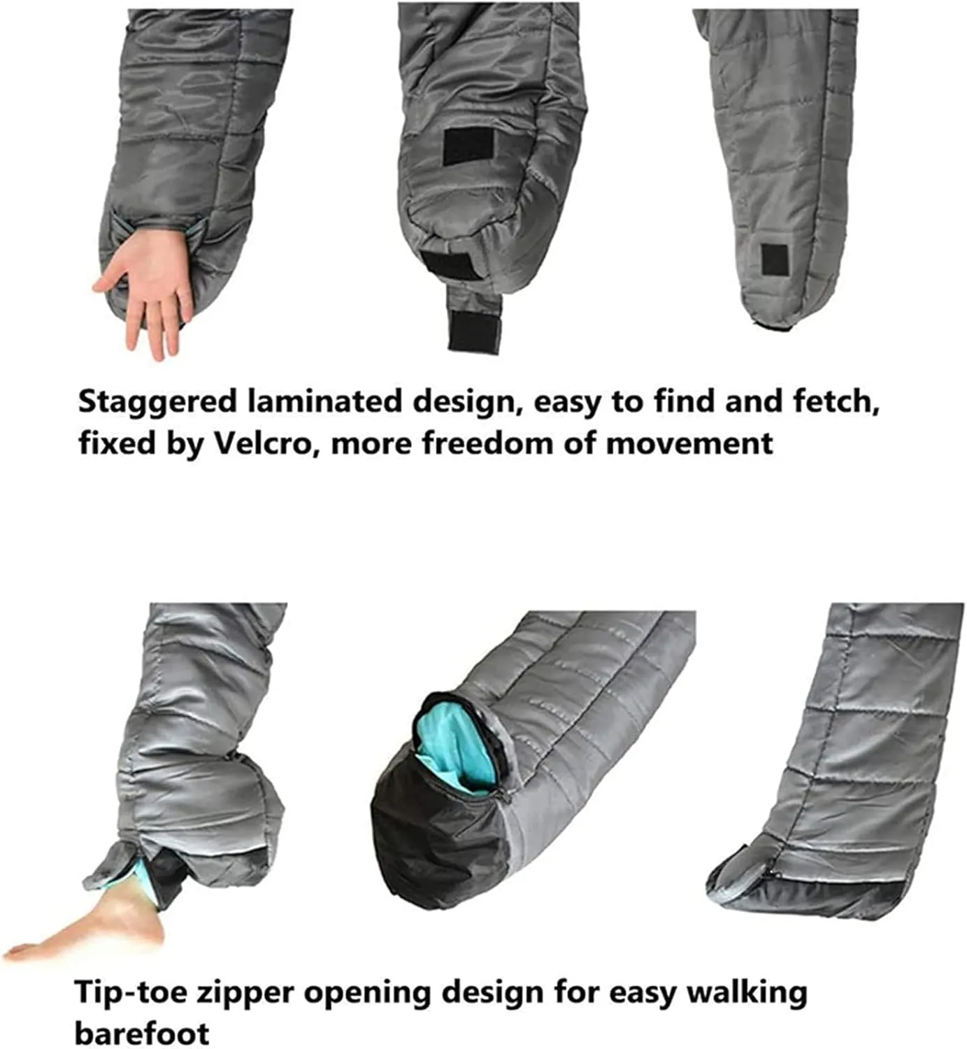 Camping Sleeping Bag Wearable for Adults Waterproof Sleeping Bag Lightweight Cold Weather Sleeping Bags for 2-3 Season Camping Backpacking, Fits - 5℃/5℃