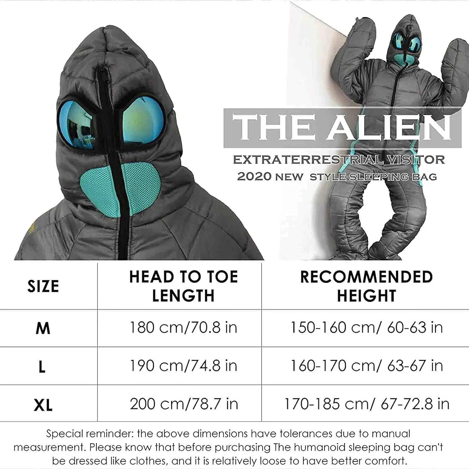 Camping Sleeping Bag Wearable for Adults Waterproof Sleeping Bag Lightweight Cold Weather Sleeping Bags for 2-3 Season Camping Backpacking, Fits - 5℃/5℃