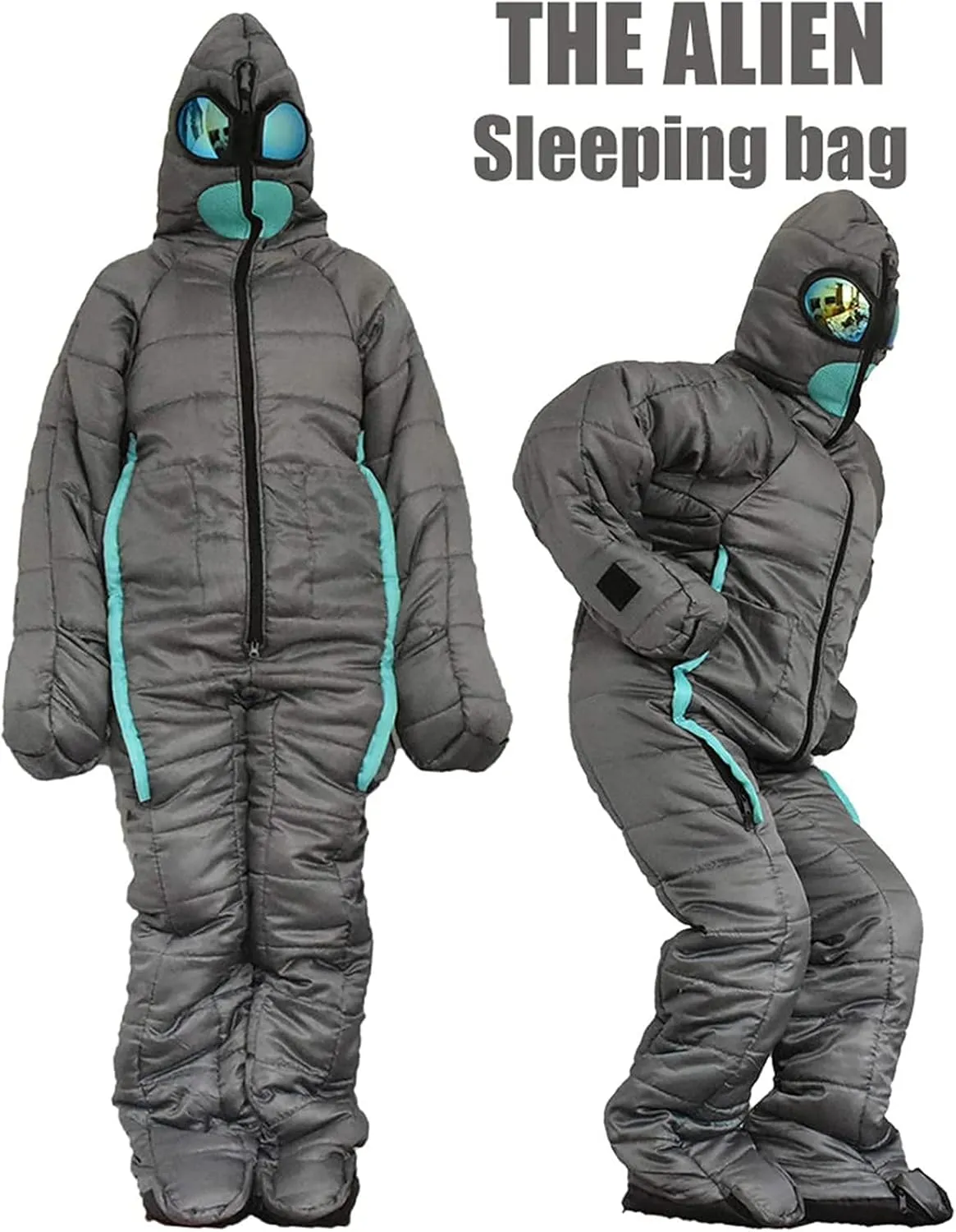 Camping Sleeping Bag Wearable for Adults Waterproof Sleeping Bag Lightweight Cold Weather Sleeping Bags for 2-3 Season Camping Backpacking, Fits - 5℃/5℃