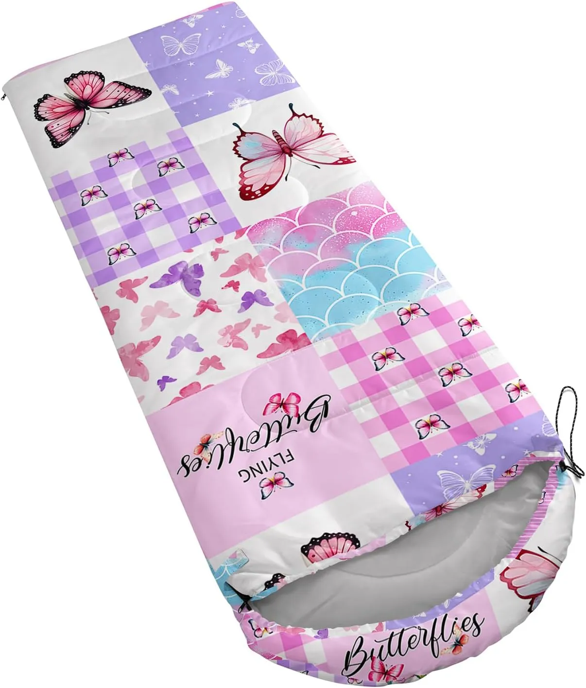 Camping Sleeping Bags,Mermaid Horse Butterfly Starry Sky 3 Season Warm & Cool Weather,Lightweight,Waterproof Sleeping Bags for Adults & Kids,Traveling,and Outdoors,Camping Gear Equipment