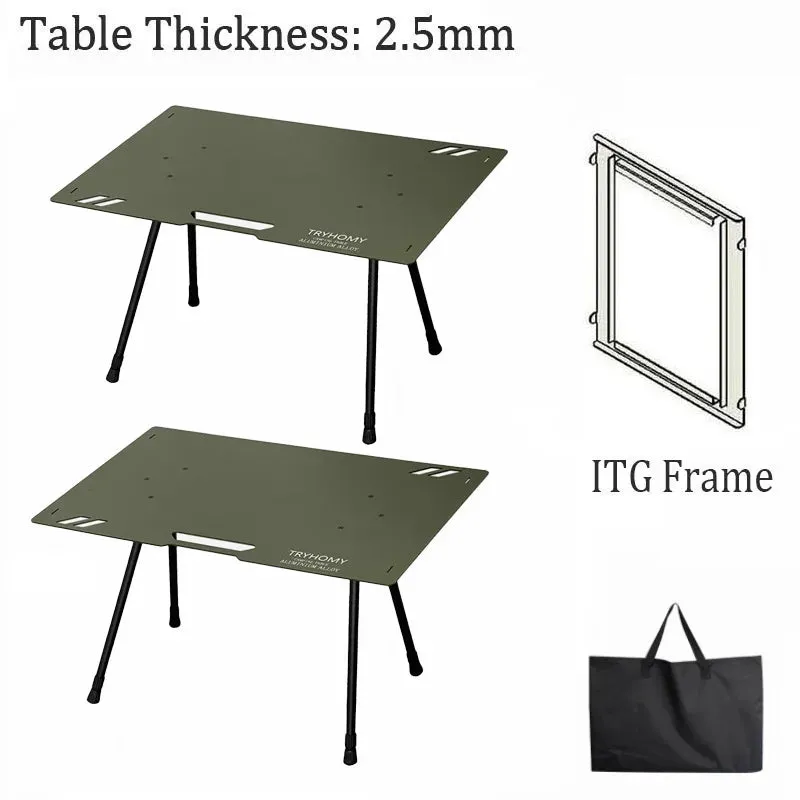 Camping Table Aluminum Alloy Folding Table with Carrying Bag - Lightweight Outdoor Desk for Picnic, Camping, Tactical Use