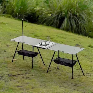 Camping Table Aluminum Alloy Folding Table with Carrying Bag - Lightweight Outdoor Desk for Picnic, Camping, Tactical Use