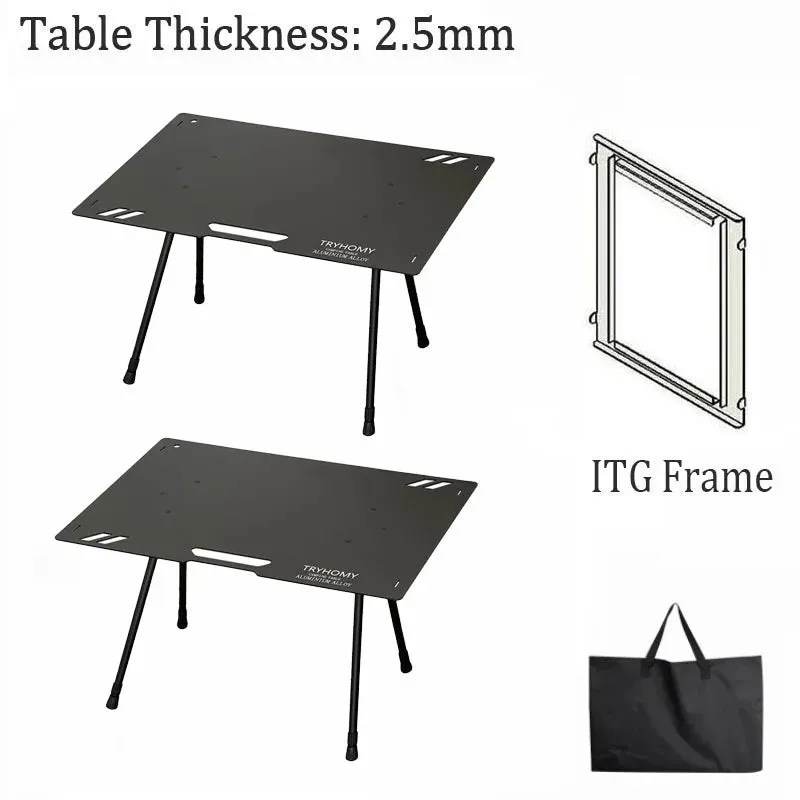 Camping Table Aluminum Alloy Folding Table with Carrying Bag - Lightweight Outdoor Desk for Picnic, Camping, Tactical Use