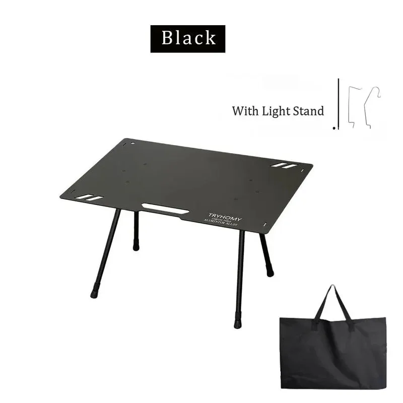 Camping Table Aluminum Alloy Folding Table with Carrying Bag - Lightweight Outdoor Desk for Picnic, Camping, Tactical Use