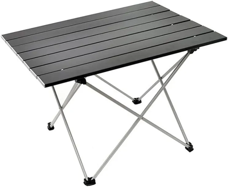 Camping Table Aluminum Alloy Portable Folding Camping Table Outdoor Furniture Foldable Hiking Desk Traveling Outdoor Picnic Table S M L Foldable and Lightweight Camping Table, Black M
