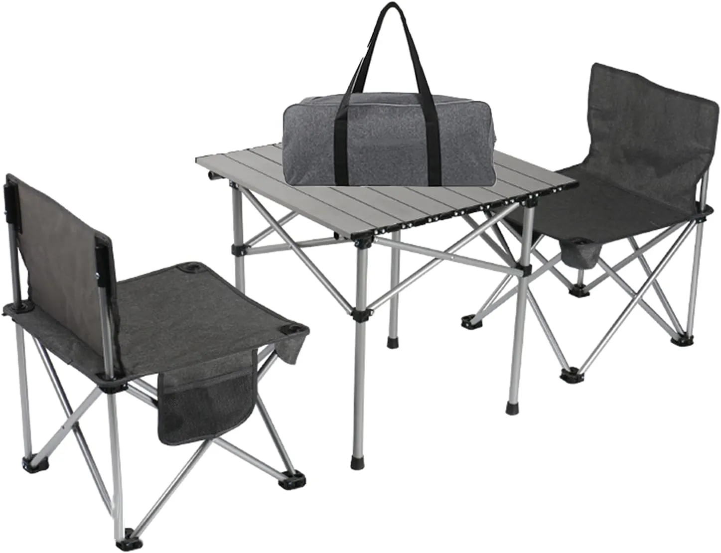 Camping Table Chairs Aluminum Alloy Outdoor and Chair Set, Multifunctional Camping Picnic Table, Suitable for Garden Courtyard Barbecue Table 53x51x50cm