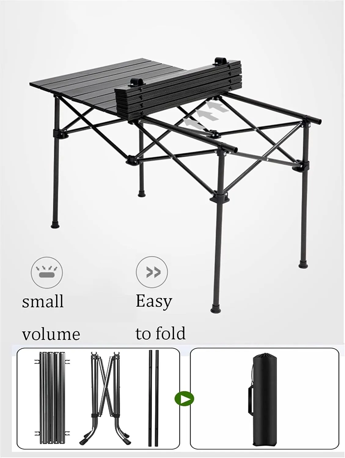 Camping Table Chairs Easy to Store Folding Table and Chair Set, Aluminum Outdoor Camping Picnic Table, Suitable for Courtyard, Beach, Fishing (Color : Package 2)