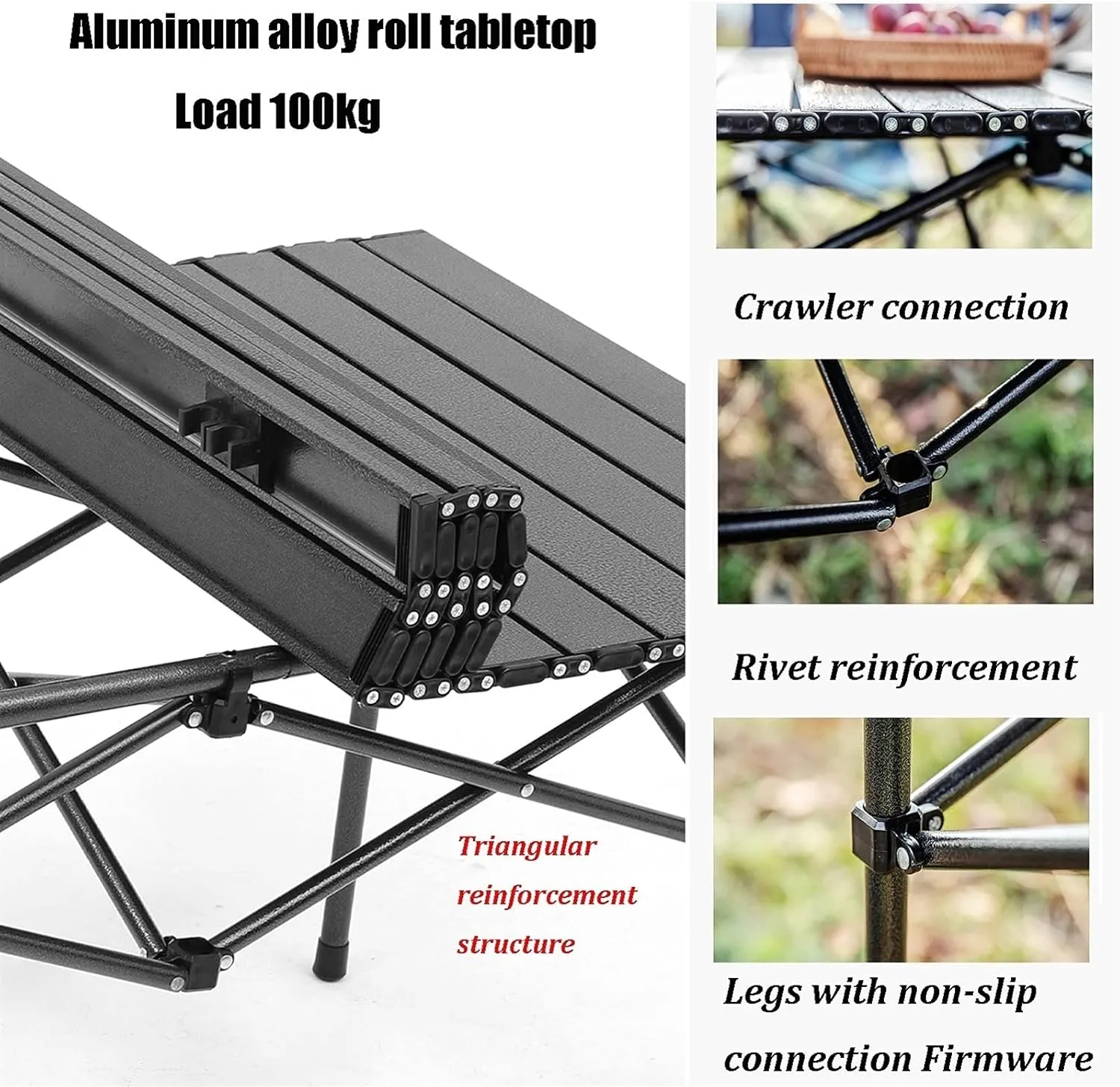 Camping Table Chairs Easy to Store Folding Table and Chair Set, Aluminum Outdoor Camping Picnic Table, Suitable for Courtyard, Beach, Fishing (Color : Package 2)