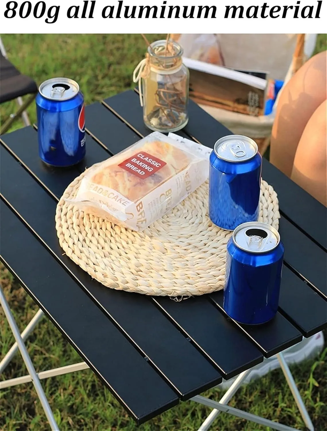 Camping Table Chairs Portable and Chair Set, Aluminum Ultralight Camping Picnic Table, Vehicle-Mounted Garden Courtyard, 56x40x40cm