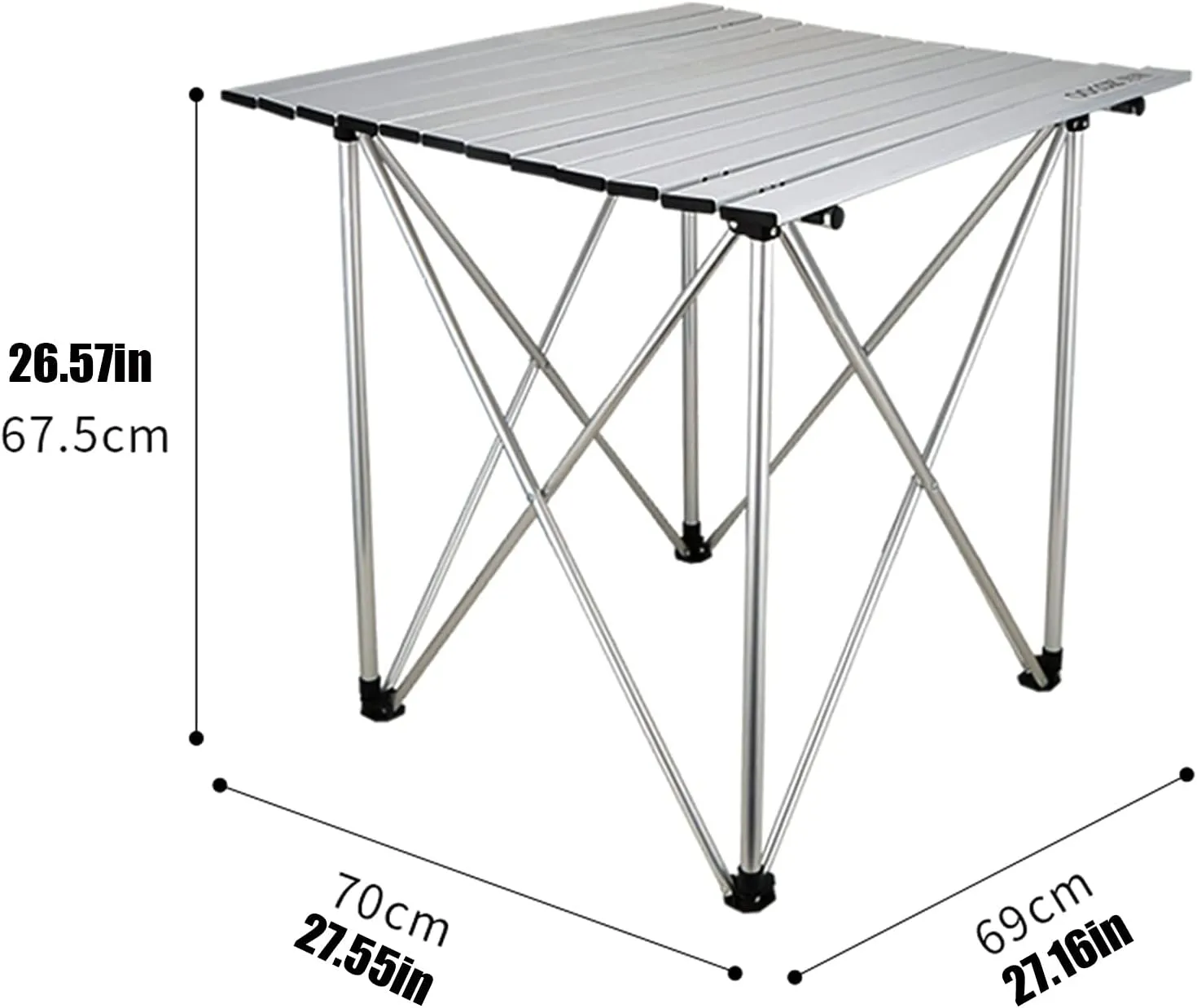 Camping Table Chairs Portable Outdoor Folding Table and Chair Set, Roll Aluminum Camping Picnic Table, Suitable for Car, Beach, Fishing (Color : 5-Piece Set)