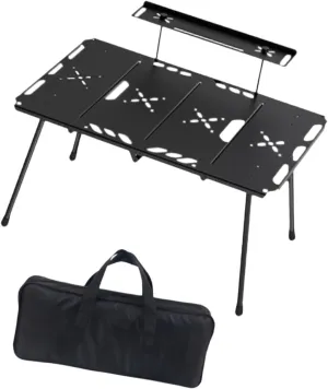 Camping Table Foldable Table Sturdy Beach Table Aluminum Alloy Outdoor Table Camp Table for Barbecue Picnic Yard Backpacking