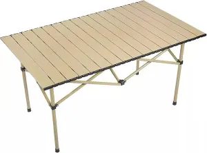 Camping Table, Folding Camping Table, Outdoor Camping Table, Aluminum Folding Table, Folding Table with Carry Bag, for Outdoor Use (Color : Beige, Size : Medium)
