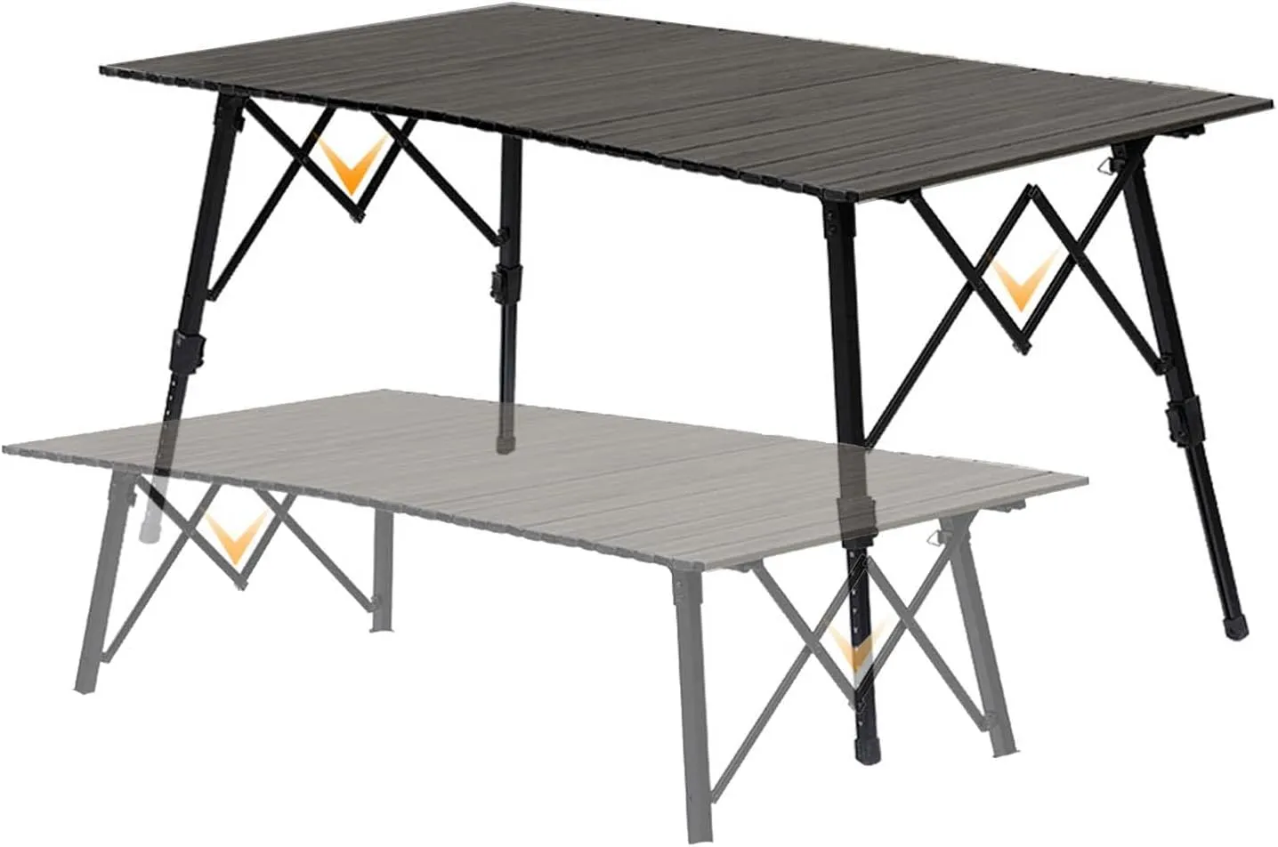 Camping Table Folding Lightweight, Aluminum Folding Tables, Height Adjustable Portable Camping Table, Easy to Carry for Camping Hiking Backpacking Outdoor Picnic, Festival, Party