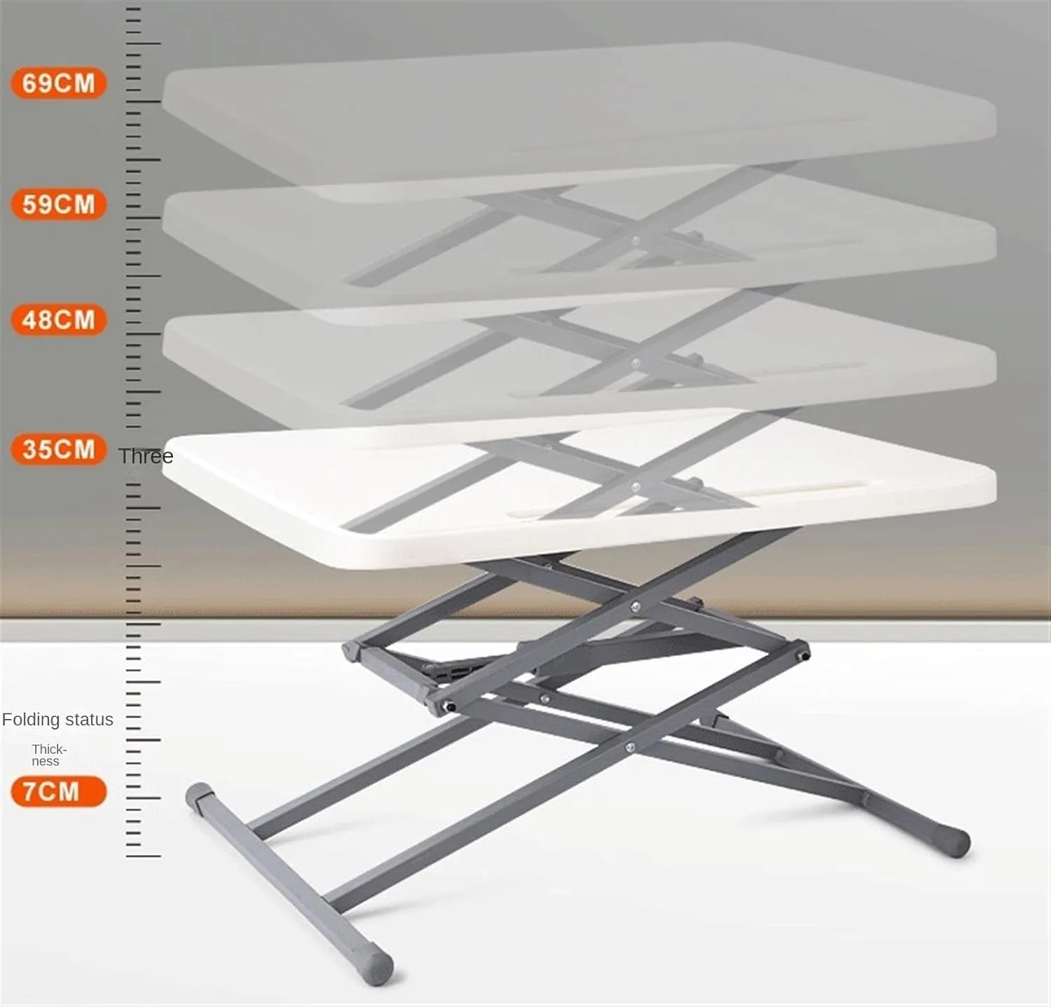 Camping Table Folding Table Outdoor Table Folding Table Adjustable Height Portable Table for Camping Dining Indoor Outdoor Folding Camping Table