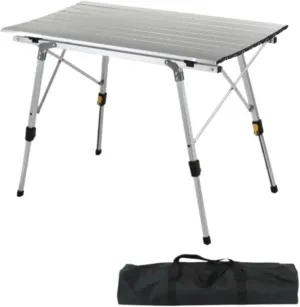 Camping Table Folding Table Outdoor Table Outdoor Portable Camping Table with Aluminum Legs Adjustable Height Roll Up Table Top Folding Camping Table