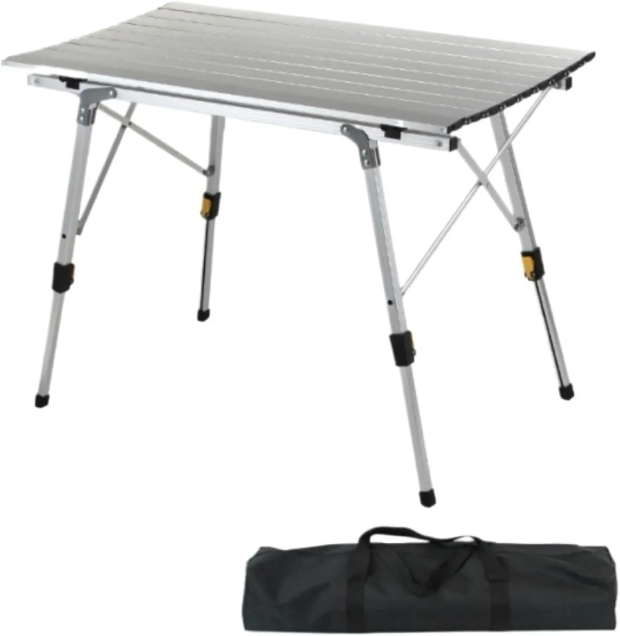 Camping Table Folding Table Outdoor Table Outdoor Portable Camping Table with Aluminum Legs Adjustable Height Roll Up Table Top Folding Camping Table