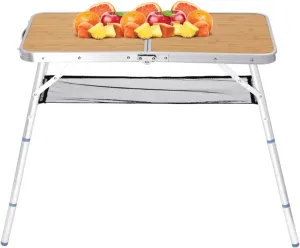 Camping Table Folding Table,Camping Storage Table,Aluminum Folding Table,Lightweight Wood Grain Roll Up Table,for Outdoor, Beach, Picnic