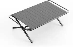 Camping Table, Portable Folding Aluminum Camping Table Compact Camp Table for Outdoor, Picnic, Beach, Cooking, Home Use(Black Gray)