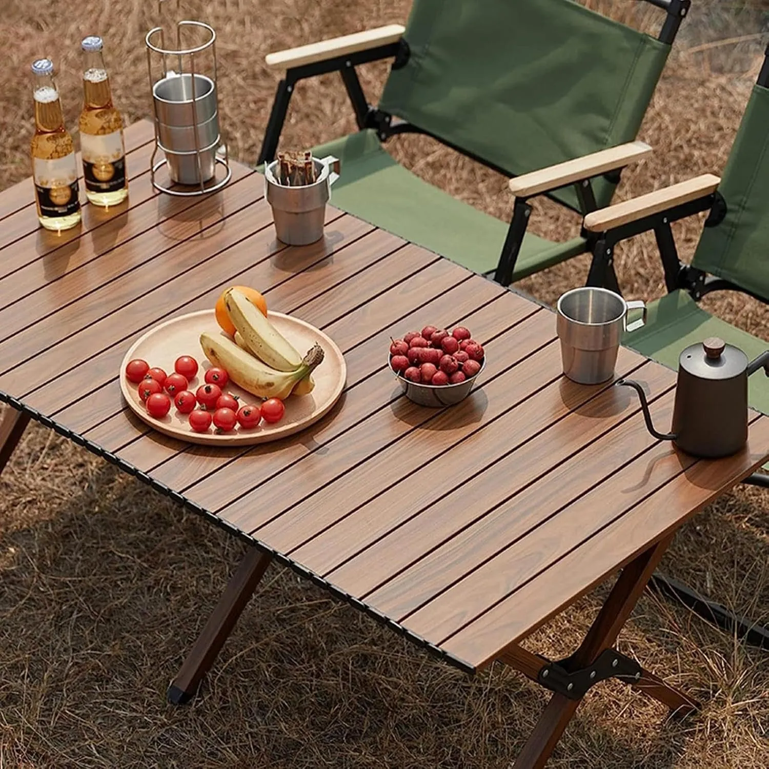 Camping Tables Portable Folding Table with Bag,Outdoor Aluminum Roll up Table for Picnic,Collapsible Camp Tables for Garden Sand BBQ Party Hiking