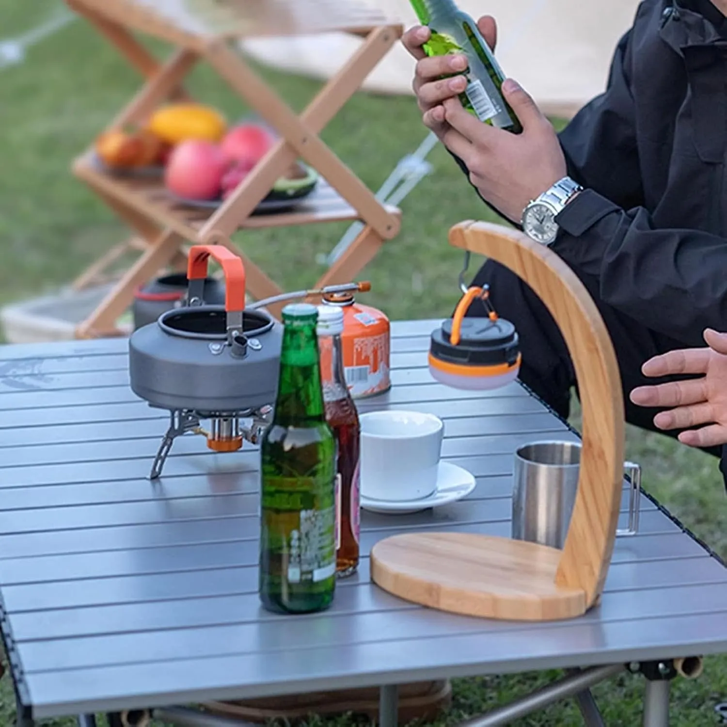 Camping Tables Ultralight Aluminum Table,Outdoor Portable Table,Roll up Picnic Table with Bag,Foldable Camp Table for Hiking Travel Backyards