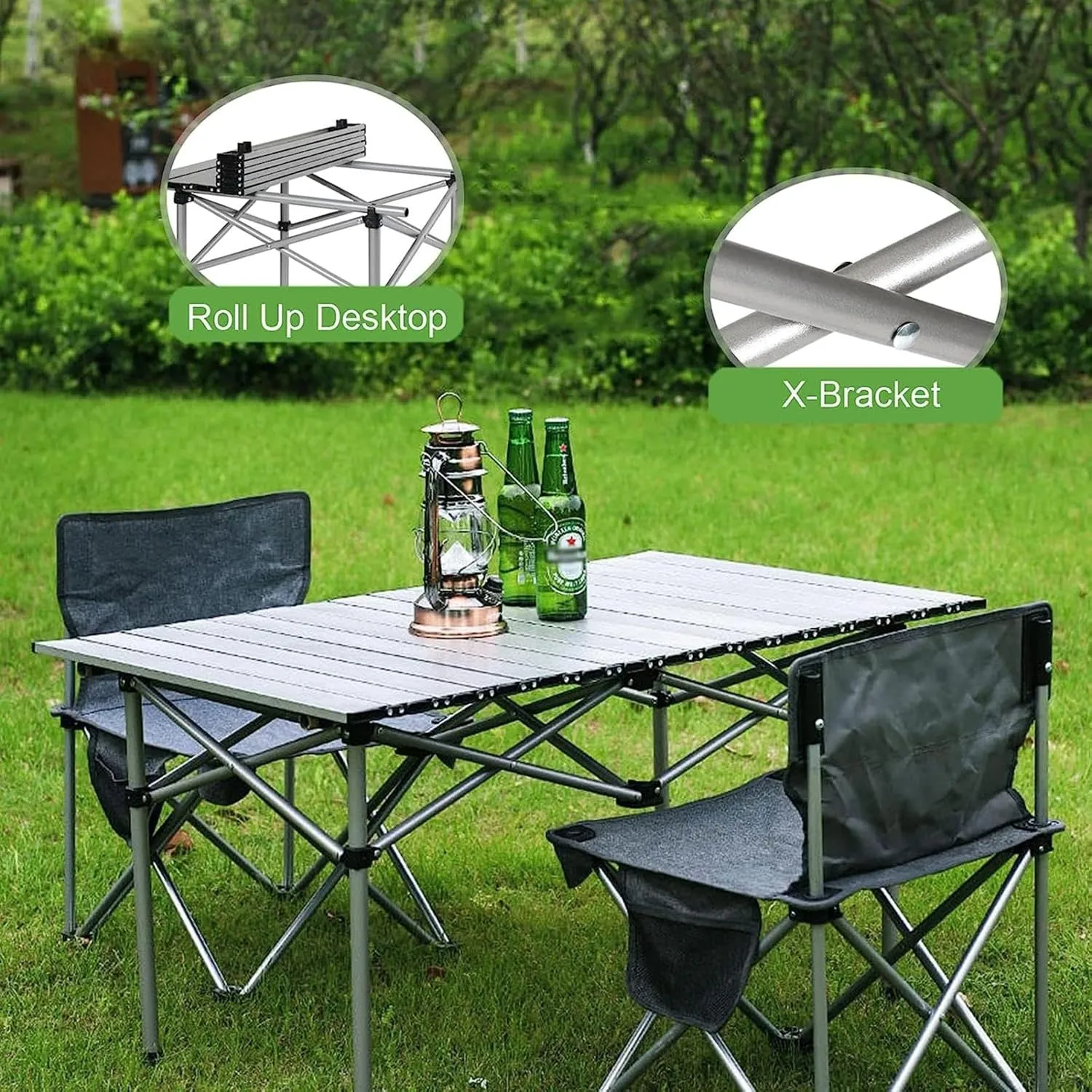 Camping Tables Ultralight Aluminum Table,Outdoor Portable Table,Roll up Picnic Table with Bag,Foldable Camp Table for Hiking Travel Backyards