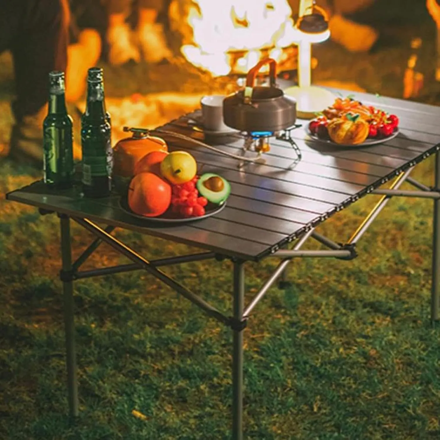 Camping Tables Ultralight Aluminum Table,Outdoor Portable Table,Roll up Picnic Table with Bag,Foldable Camp Table for Hiking Travel Backyards