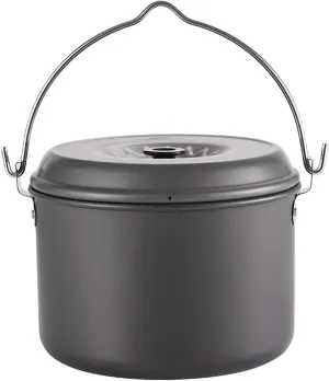 CAMPINGMOON Camping Pot 5.5-Quart Portable Campfire Cooking Hanging Pot Lightweight Aluminum MC-255
