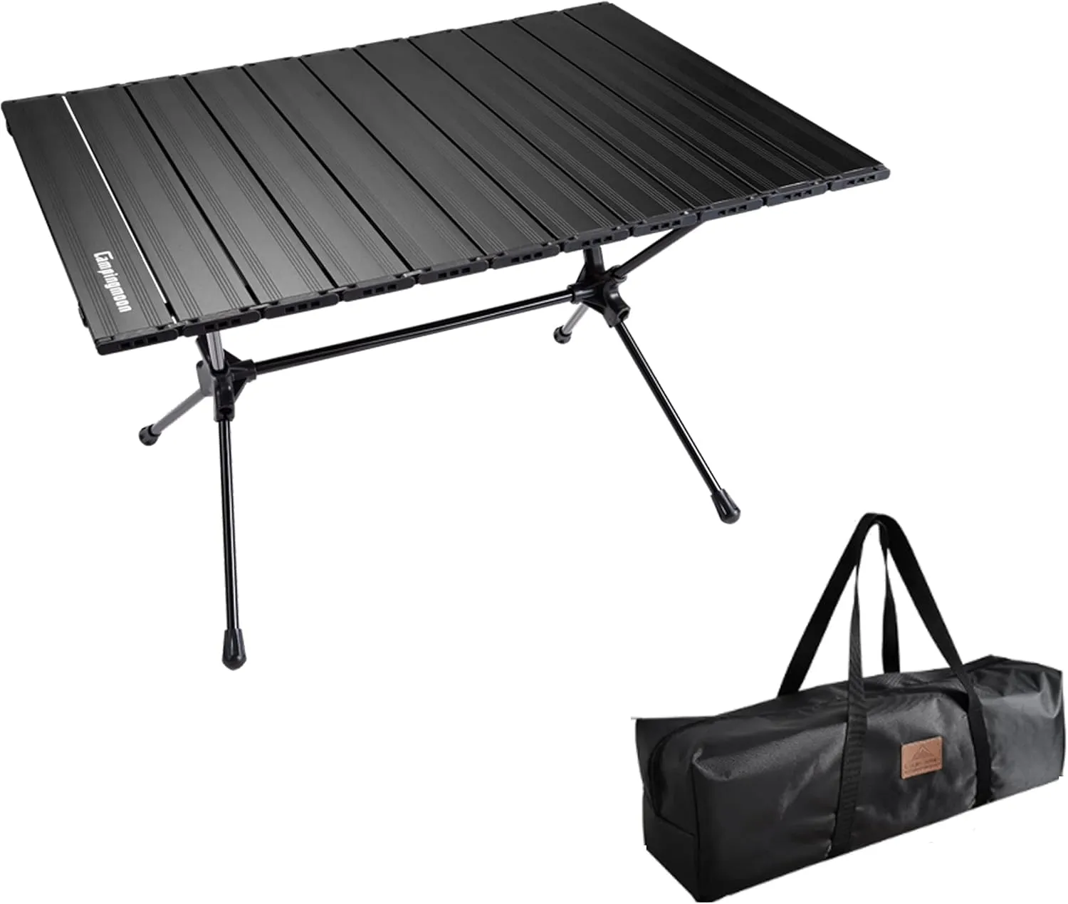 CAMPINGMOON Roll UP Camping Table Lightweight Foldable Aluminum with Carrying Bag