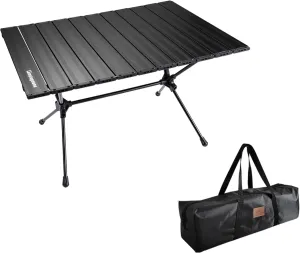 CAMPINGMOON Roll UP Camping Table Lightweight Foldable Aluminum with Carrying Bag