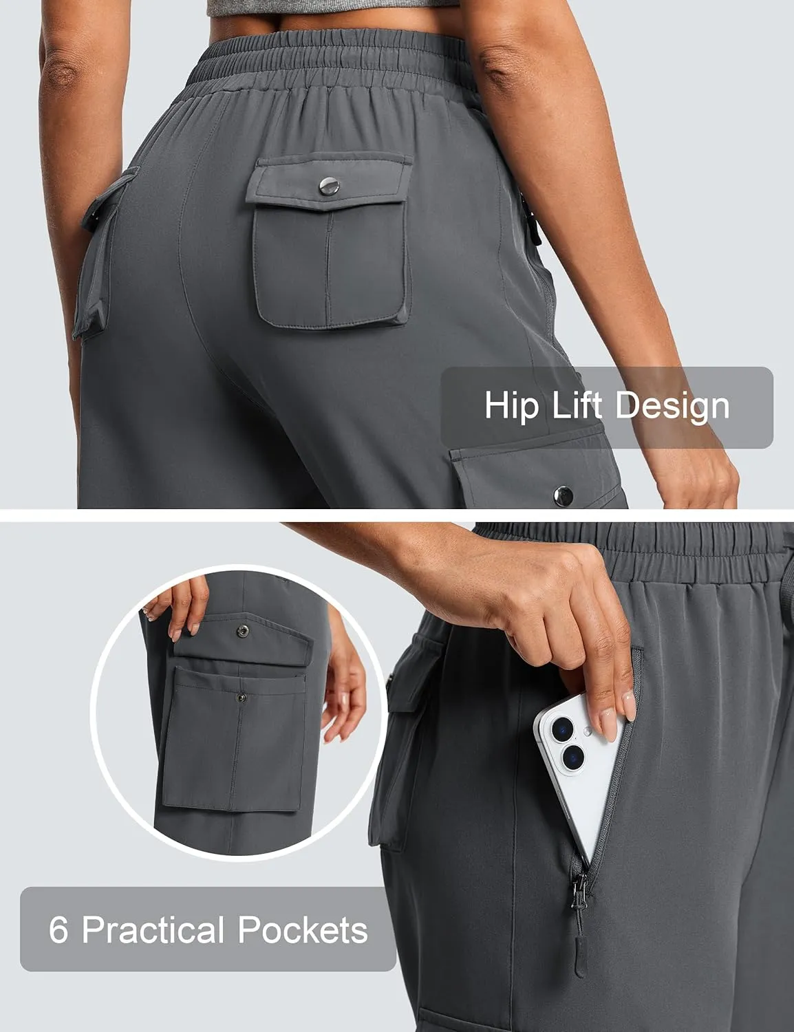 Capri Pants for Women Breathable UPF 50  Womens Cargo Capris for Summer with 8 Pockets for Hiking Travel Casual
