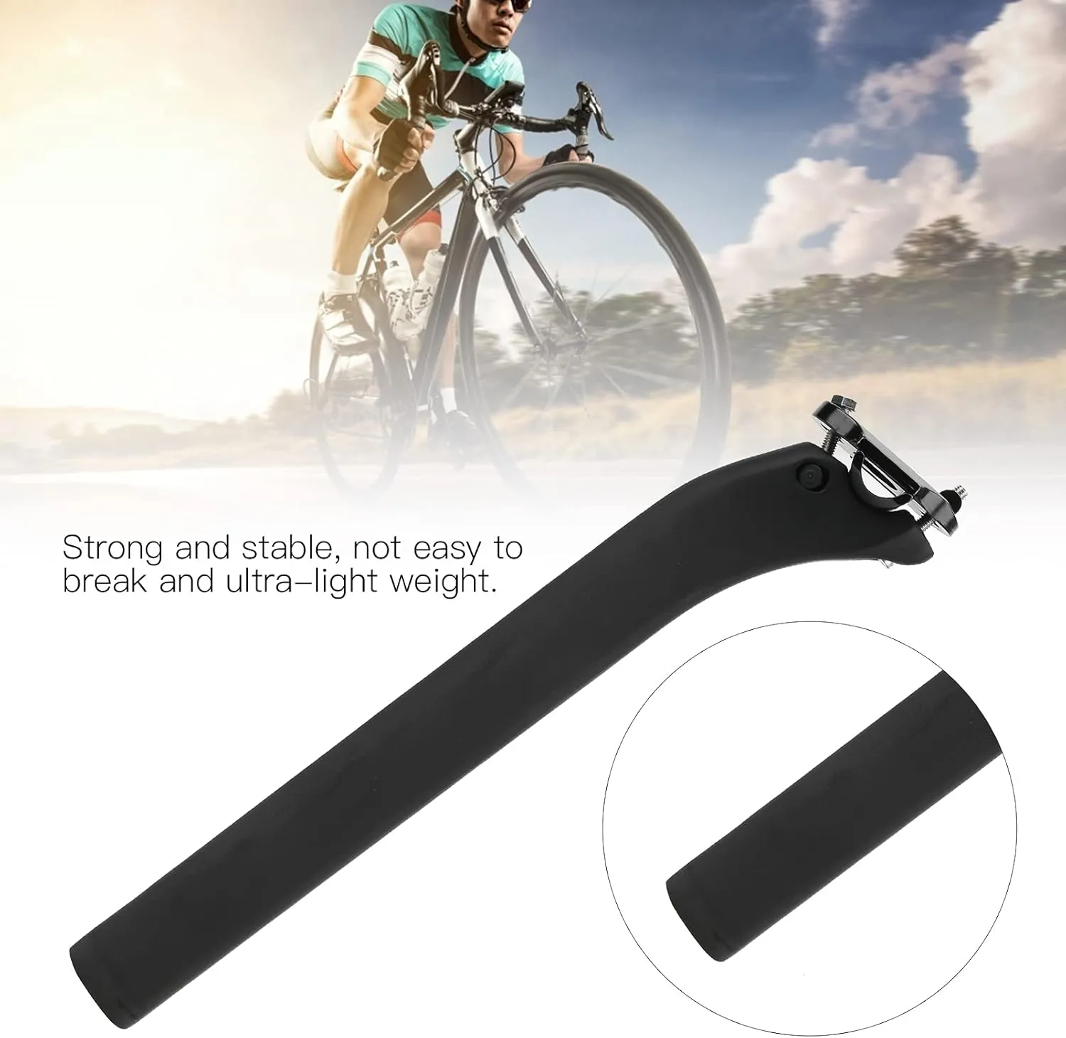 Carbon Fiber Bike Seatpost Support Pole Lightweight for Road Mountain Bikes
