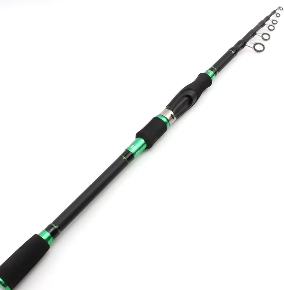 Carbon Fiber Fishing Rod Telescopic Spinning Rod Saltwater Freshwater 1.8-2.7m