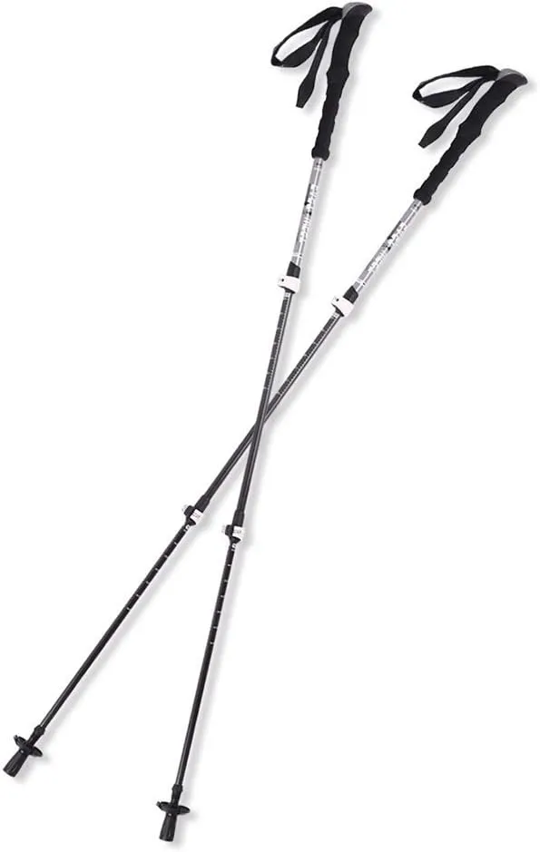 Carbon Fiber Trekking Poles –Telescopic Walking Sticks with Quick Lock System and Extended EVA Grips, 2pc Pack Ultralight Hiking Poles for Backpacking Camping (B)