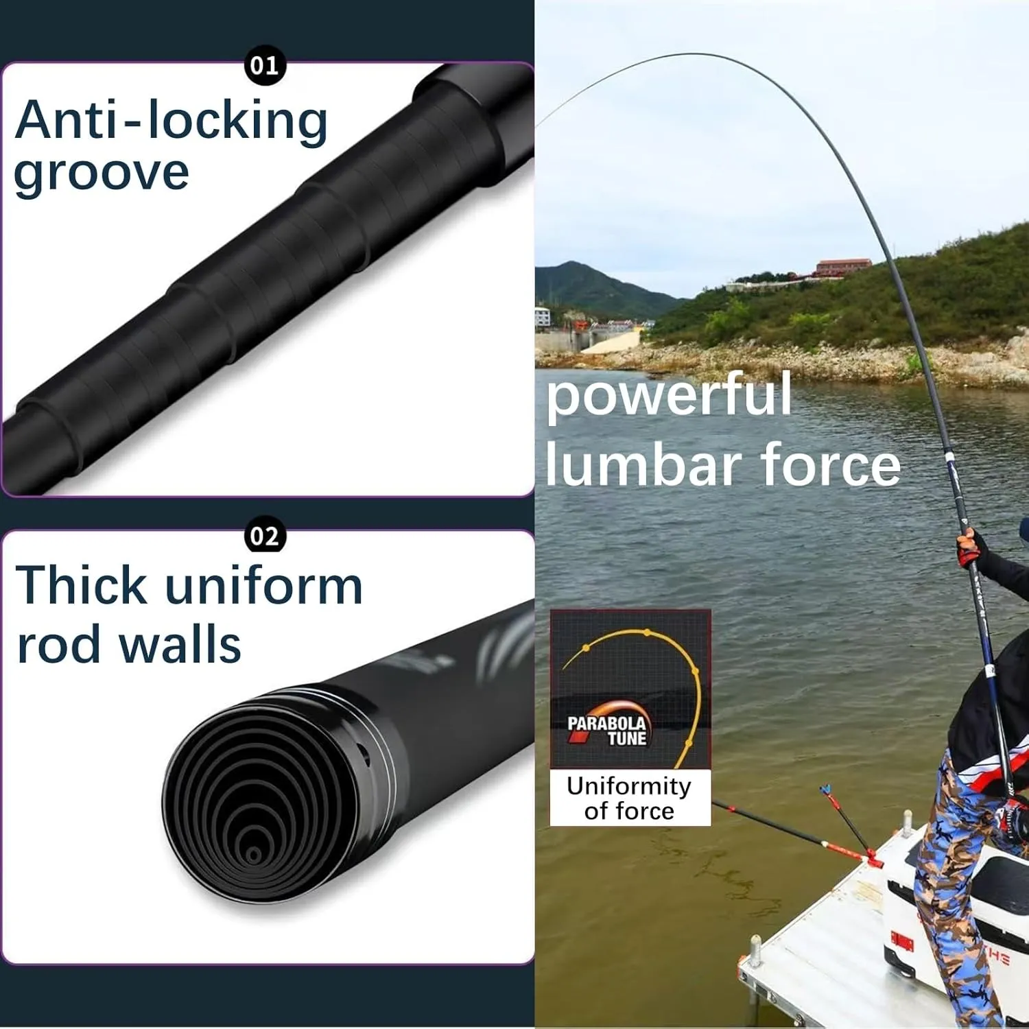 Carbon Fishing Pole 8-16m Fishing Rod Telescopic Long Ultralight Travel Fishing Rod,for Carp Freshwater & Saltwater Fishing Pole