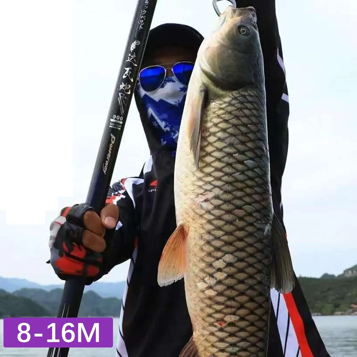 Carbon Fishing Pole 8-16m Fishing Rod Telescopic Long Ultralight Travel Fishing Rod,for Carp Freshwater & Saltwater Fishing Pole