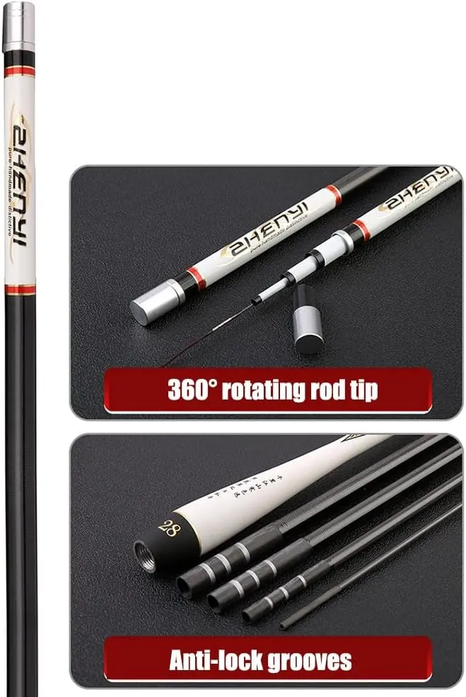 Carbon Fishing Rod Telescopic Carp Rods Super Hard Ultralight 19 Tone 2.7m 3.6m 3.9m 4.5m 4.8m 5.4m 6.3m Rivers Lakes Reservoirs Streams
