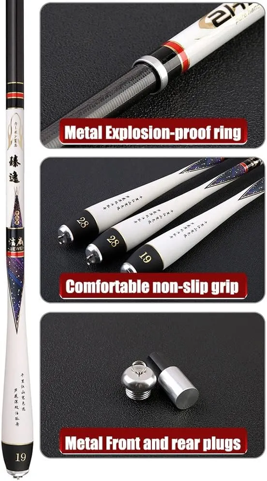 Carbon Fishing Rod Telescopic Carp Rods Super Hard Ultralight 19 Tone 2.7m 3.6m 3.9m 4.5m 4.8m 5.4m 6.3m Rivers Lakes Reservoirs Streams