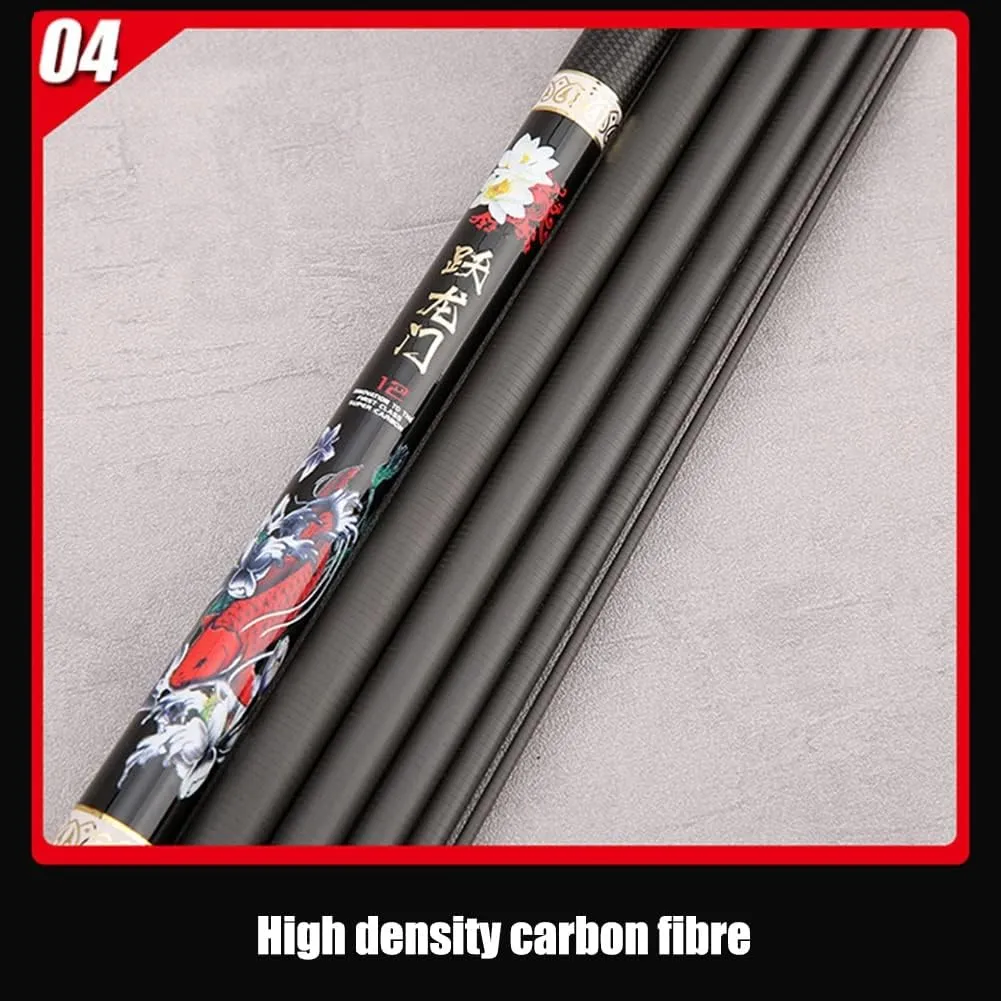 Carbon Fishing Rod Telescopic Carp Rods Super Hard Ultralight Hand Pole 6H 19 Tone 2.7m 3.6m 3.9m 4.5m 4.8m 5.4m 6.3m 7.2m Rivers Lakes Reservoirs Streams