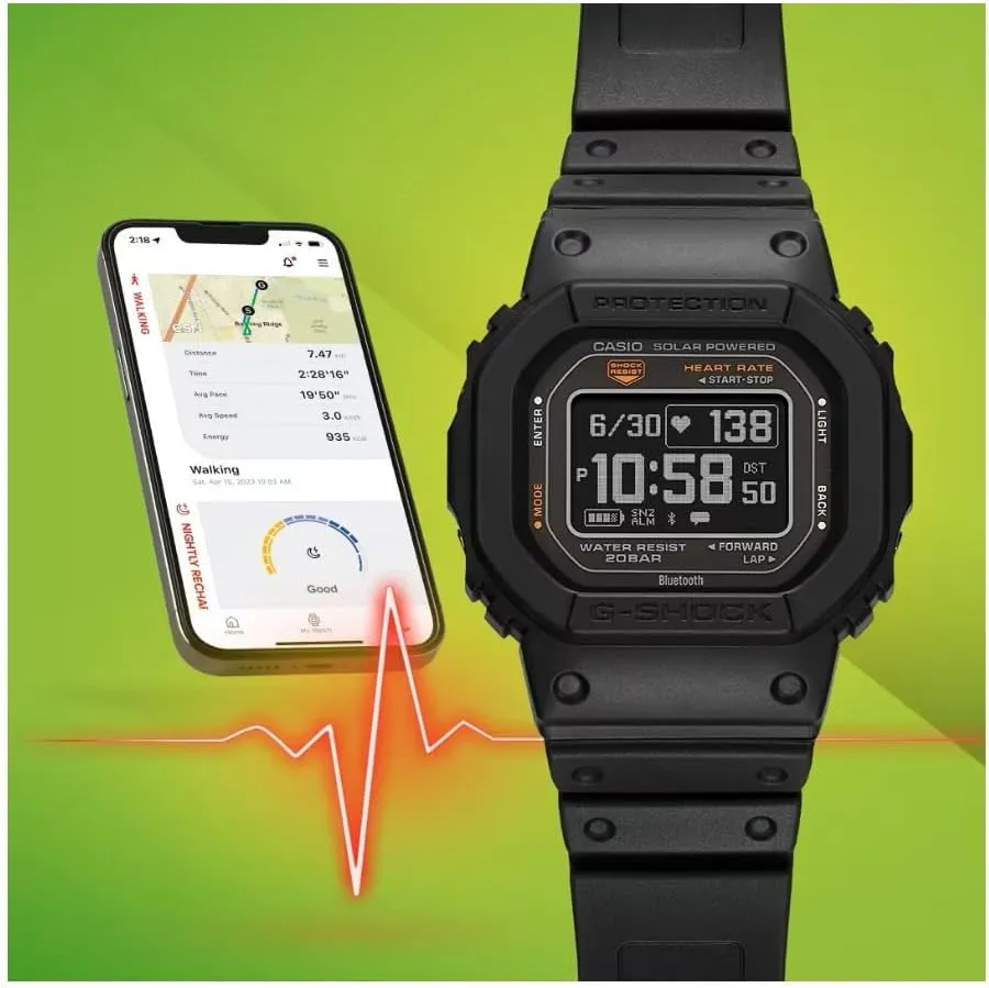Casio Men's G-Shock Move DW-H5600 Series, Multisport (Run, Walking, Gym Workout), Heart Rate Watch