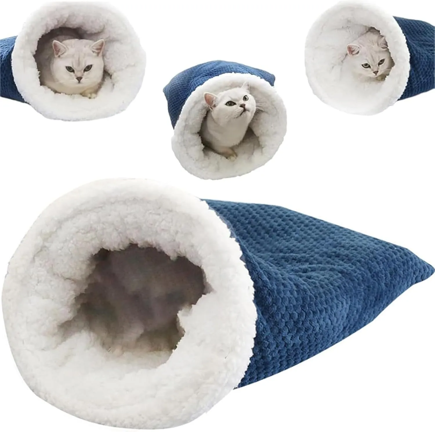 Cat Sleeping Bag, Sleeping Bag for Cats, Comfortable Pet Snuggle Sack for Cats (Blue, Large)